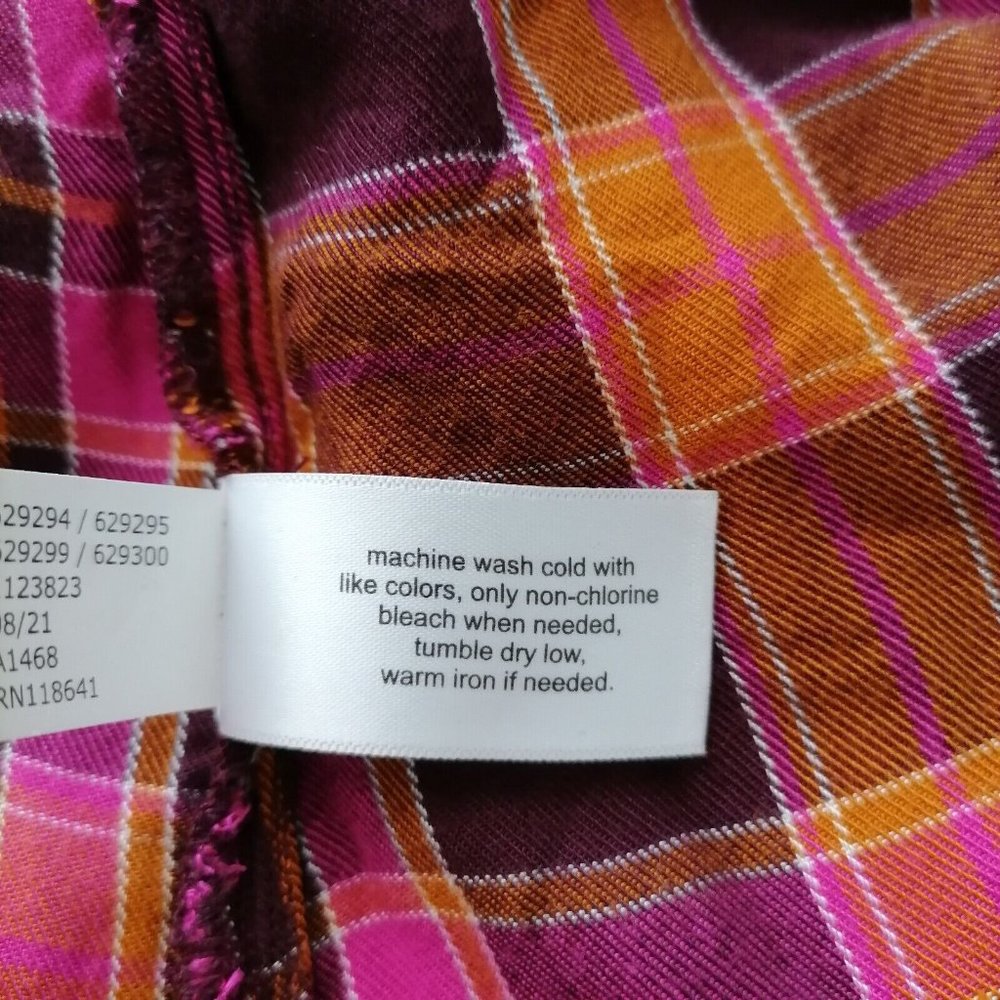 Lane Bryant Multicolor Collared Plaid Hi Low Hem Button Up Shirt Size 18/20 - Picture 7 of 7